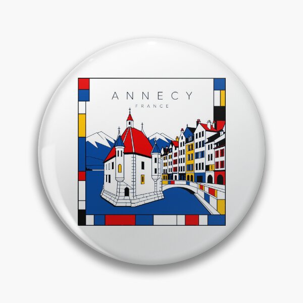 Item preview, Annecy Mondrian style poster 3D designed and sold by CMYKStudio.