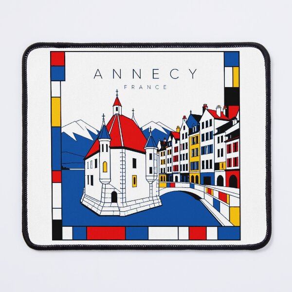 Item preview, Annecy Mondrian style poster 3D designed and sold by CMYKStudio.