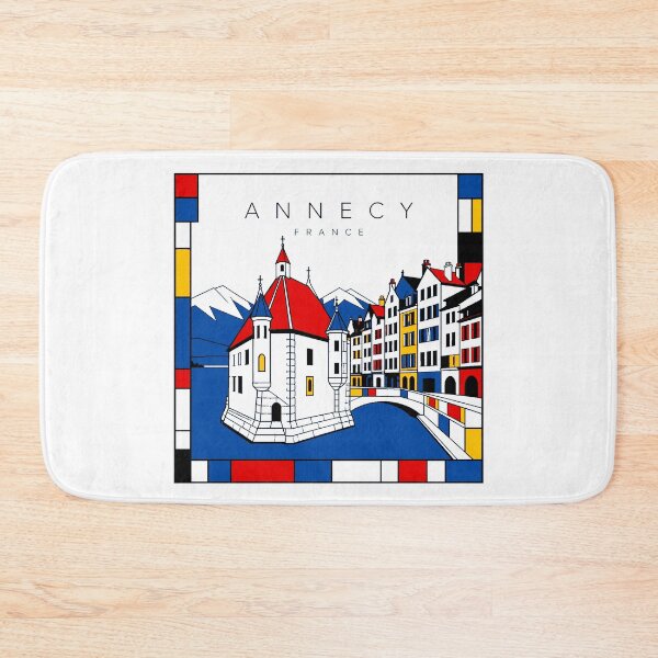Item preview, Annecy Mondrian style poster 3D designed and sold by CMYKStudio.
