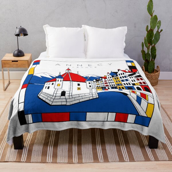 Item preview, Annecy Mondrian style poster 3D designed and sold by CMYKStudio.