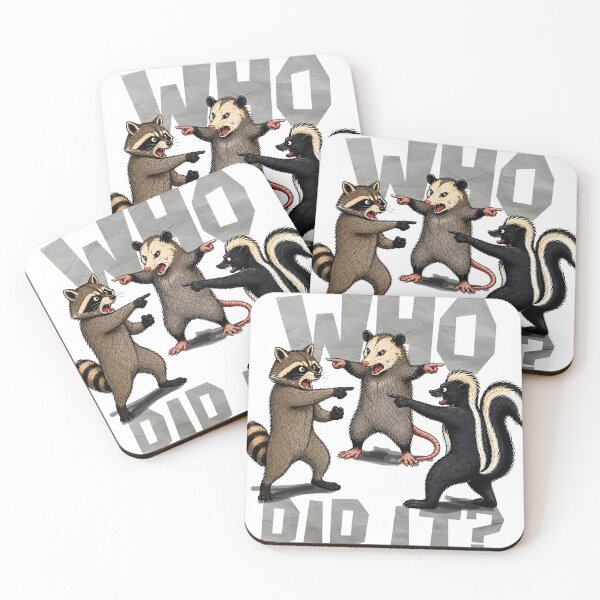 Item preview, Who did it? - Pointing Trash Pandas Meme designed and sold by StellarBees.