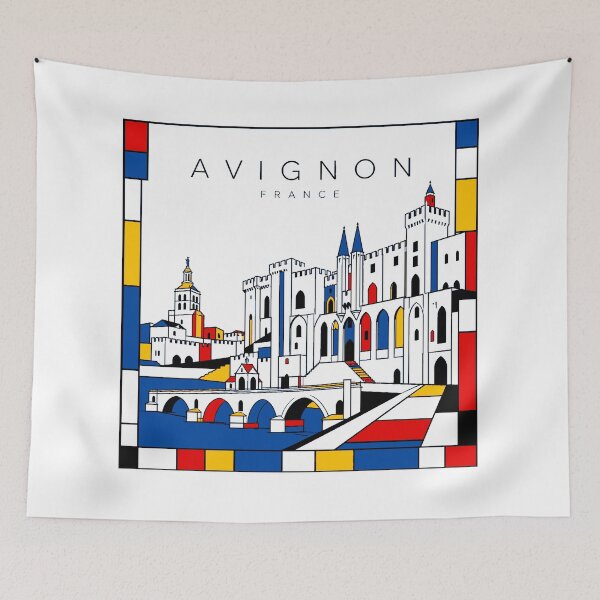 Item preview, Avignon Mondrian style poster 3D designed and sold by CMYKStudio.