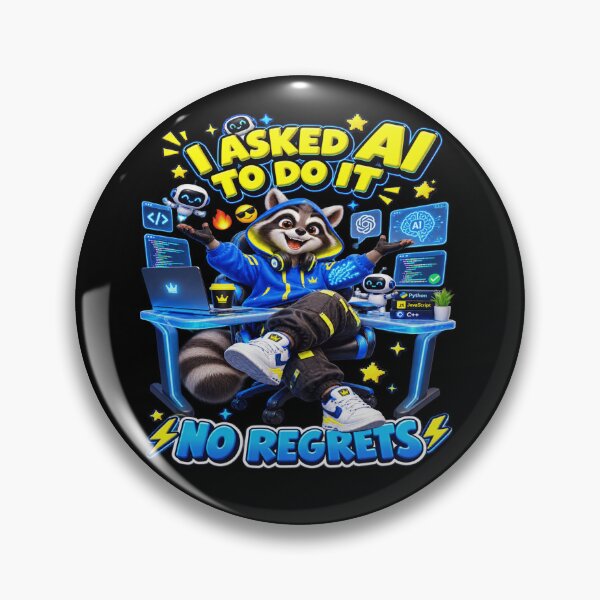 Item preview, I Asked AI To Do It No Regrets Funny Raccoon Meme T-Shirt Gift For Programmers Developers And Tech Lovers designed and sold by SynthWaveR.