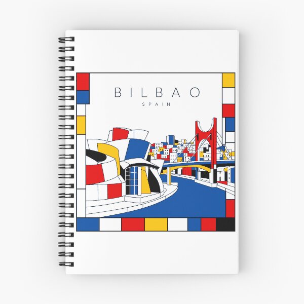 Item preview, Bilbao Mondrian style poster 3D designed and sold by CMYKStudio.