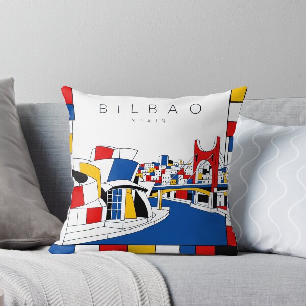 Item preview, Bilbao Mondrian style poster 3D designed and sold by CMYKStudio.