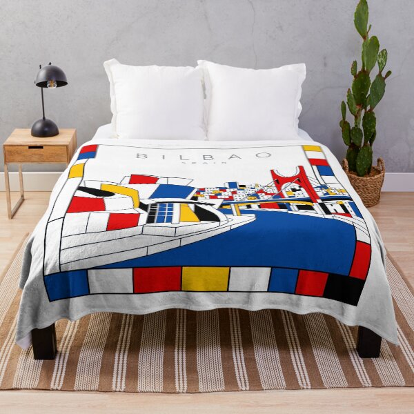 Item preview, Bilbao Mondrian style poster 3D designed and sold by CMYKStudio.