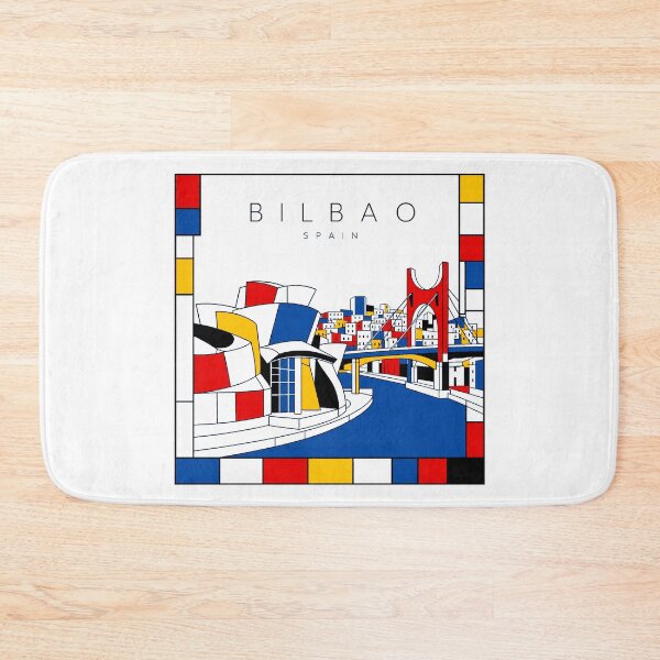 Item preview, Bilbao Mondrian style poster 3D designed and sold by CMYKStudio.