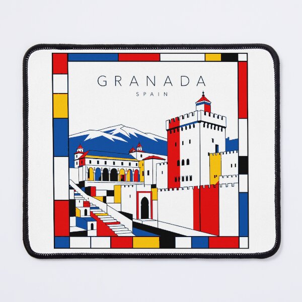 Item preview, Granada Mondrian style poster 3D designed and sold by CMYKStudio.