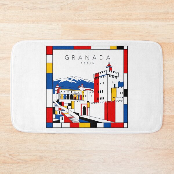 Item preview, Granada Mondrian style poster 3D designed and sold by CMYKStudio.