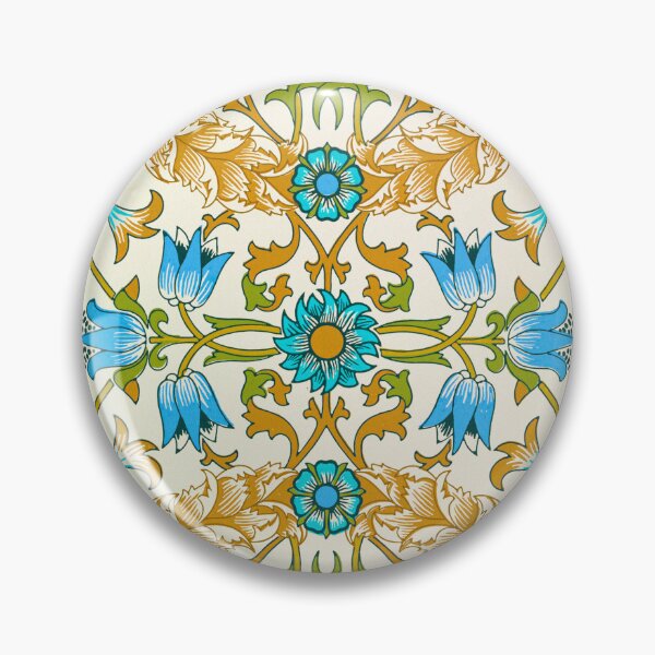 Item preview, Blue Art Nouveau Floral Pattern – Vintage Botanical Ornament designed and sold by Good_Things.