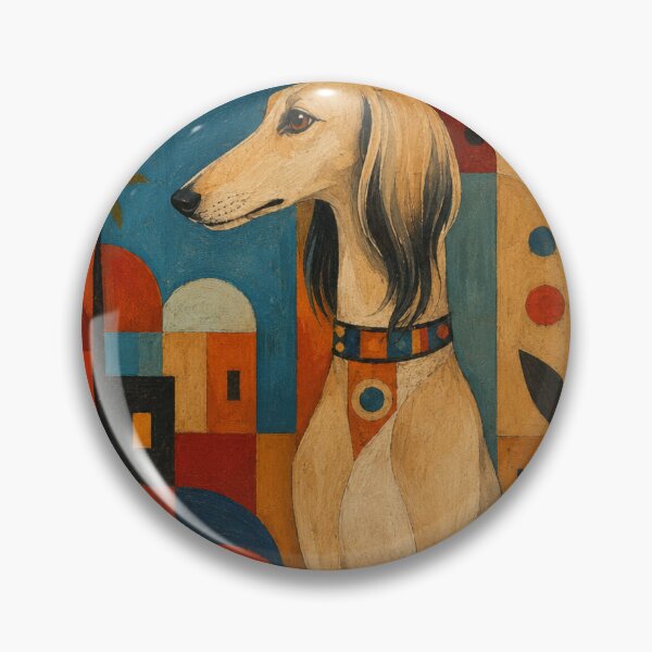Item preview, Colorful Saluki Folk Art designed and sold by Petsthetic.