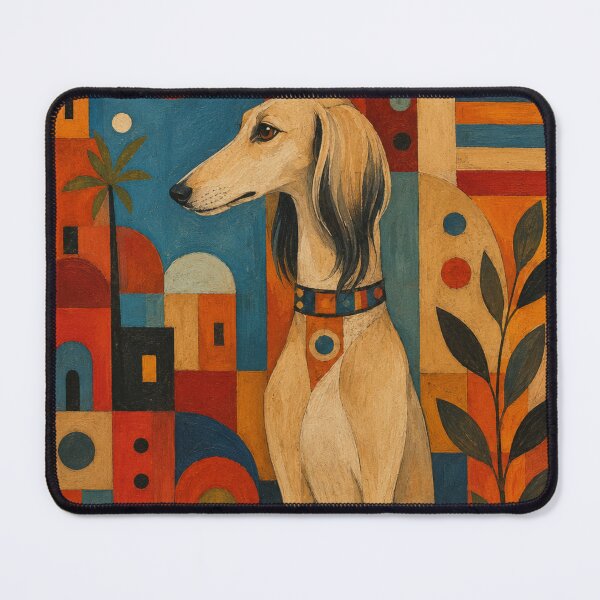 Item preview, Colorful Saluki Folk Art designed and sold by Petsthetic.