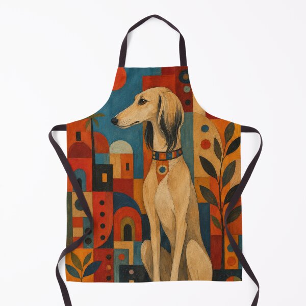 Item preview, Colorful Saluki Folk Art designed and sold by Petsthetic.