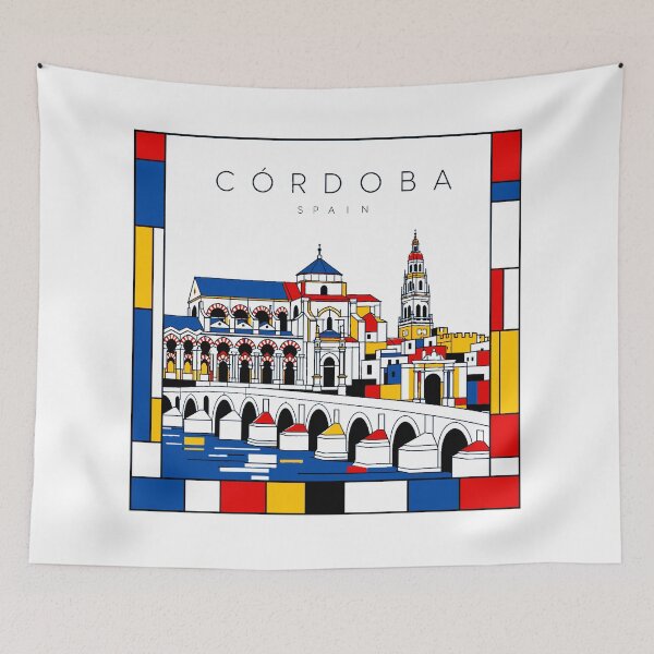 Item preview, Cordoba Mondrian style poster 3D designed and sold by CMYKStudio.