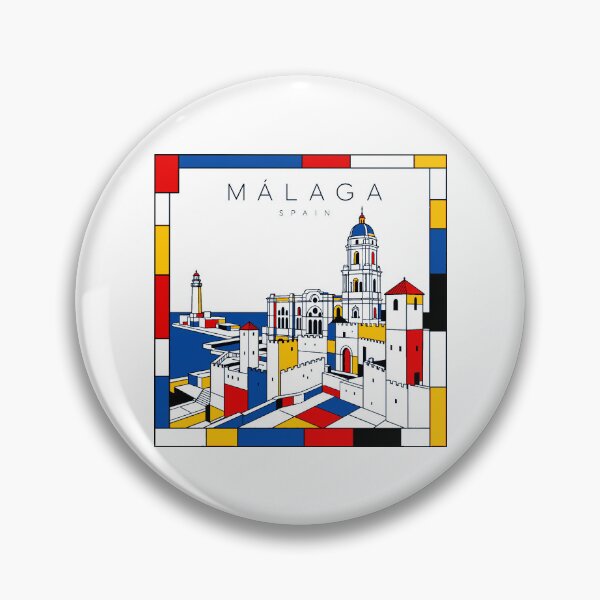 Item preview, Malaga Mondrian style poster 3D designed and sold by CMYKStudio.