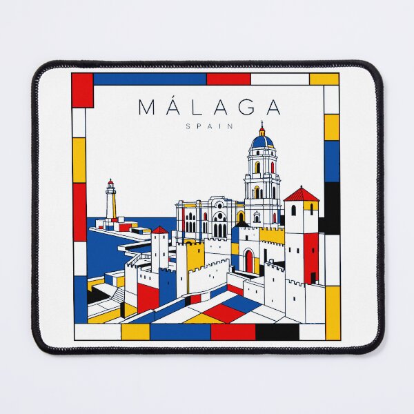 Item preview, Malaga Mondrian style poster 3D designed and sold by CMYKStudio.