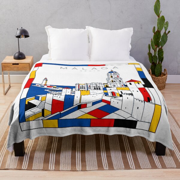 Item preview, Malaga Mondrian style poster 3D designed and sold by CMYKStudio.