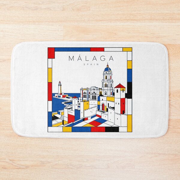 Item preview, Malaga Mondrian style poster 3D designed and sold by CMYKStudio.