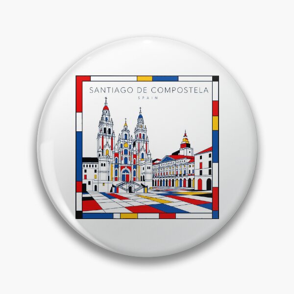 Item preview, Santiago De Compostela Mondrian style poster 3D designed and sold by CMYKStudio.