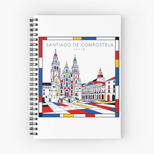 Item preview, Santiago De Compostela Mondrian style poster 3D designed and sold by CMYKStudio.