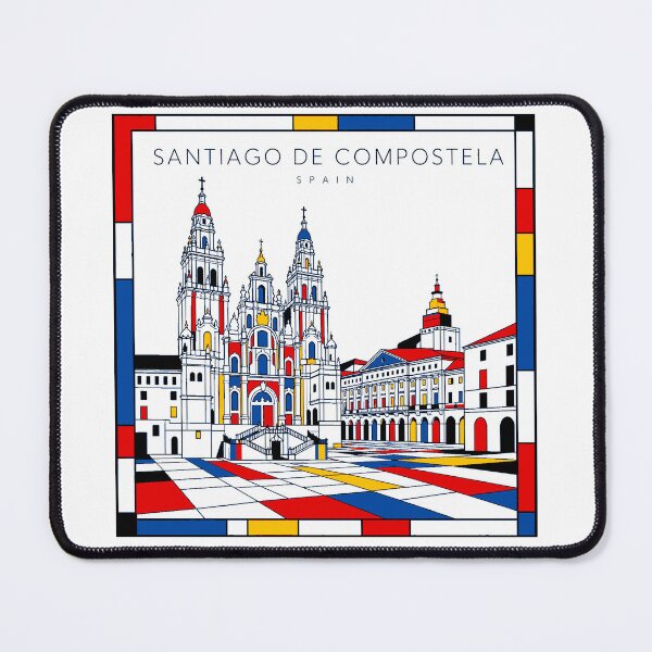 Item preview, Santiago De Compostela Mondrian style poster 3D designed and sold by CMYKStudio.