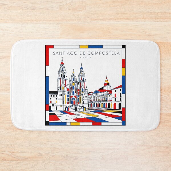 Item preview, Santiago De Compostela Mondrian style poster 3D designed and sold by CMYKStudio.