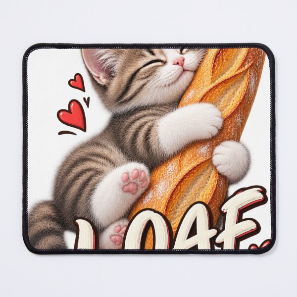 Item preview, Cute Funny Cat Hugging Baguette – You Are the Loaf of My Life designed and sold by LavIsInTheAir.