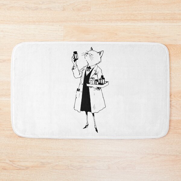 Item preview, Cat Pharmacist - Line Art Character Illustration designed and sold by medicalkinoko.