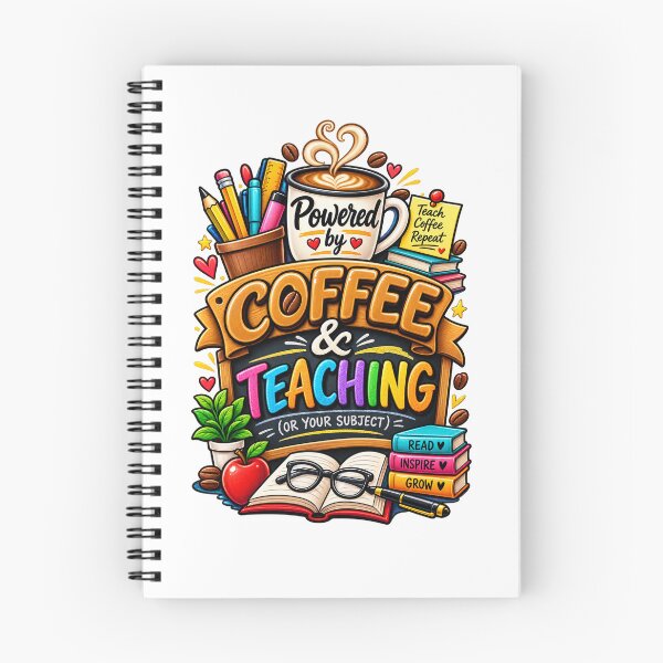 Item preview, Powered by Coffee and Teaching Funny Personalized Teacher Design designed and sold by ismai6.