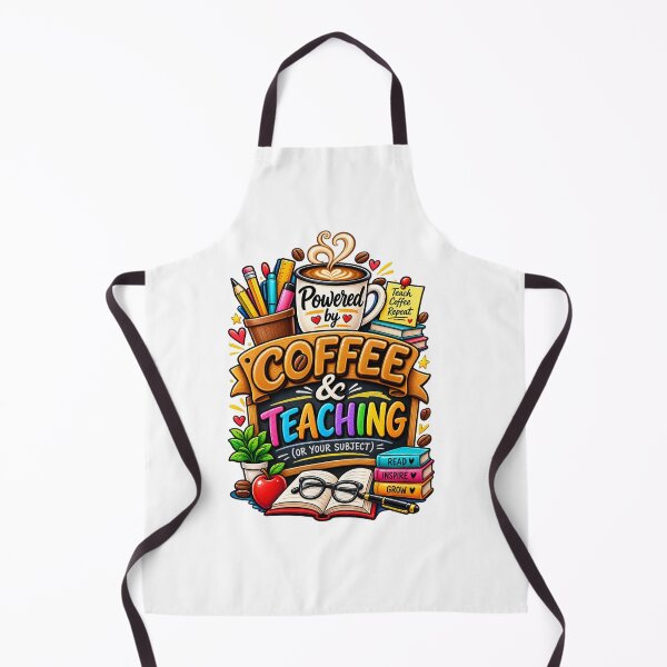 Item preview, Powered by Coffee and Teaching Funny Personalized Teacher Design designed and sold by ismai6.