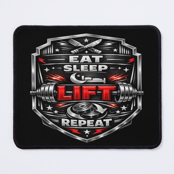 Item preview, Eat Sleep Lift Repeat – Bold Gym & Weightlifting Emblem designed and sold by TroviTutto.