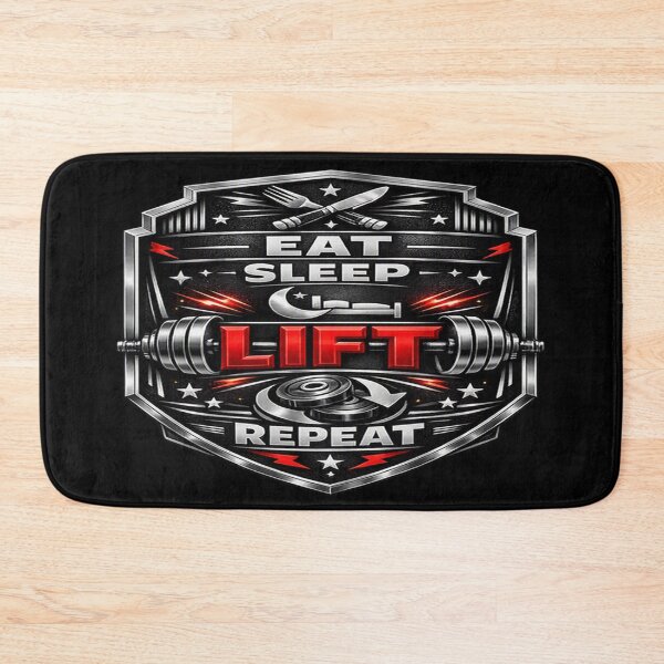 Item preview, Eat Sleep Lift Repeat – Bold Gym & Weightlifting Emblem designed and sold by TroviTutto.