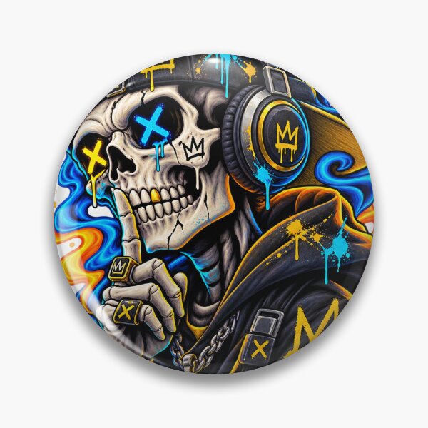 Item preview, Neon Shush Skull designed and sold by VYBORA Studio.