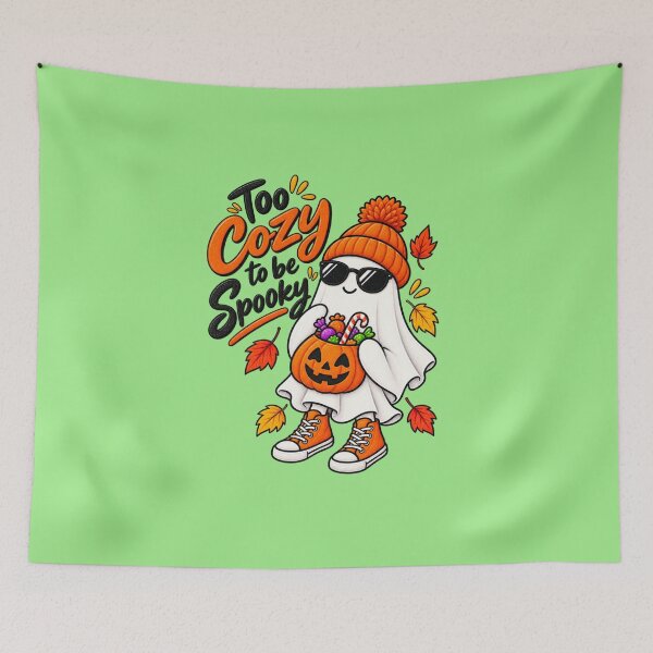Item preview, Too Cozy to Be Spooky – Cute Cozy Halloween Ghost designed and sold by RosalesArts.