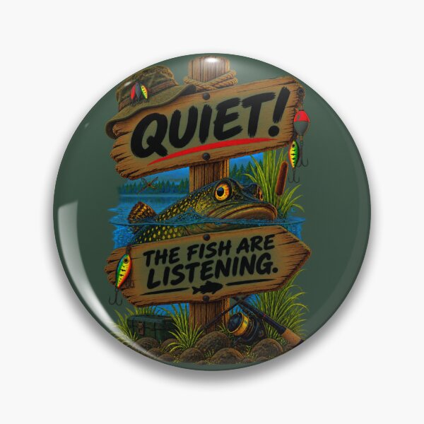 Item preview, Quiet! The Fish Are Listening - Funny Fishing designed and sold by Ronne&Babra.