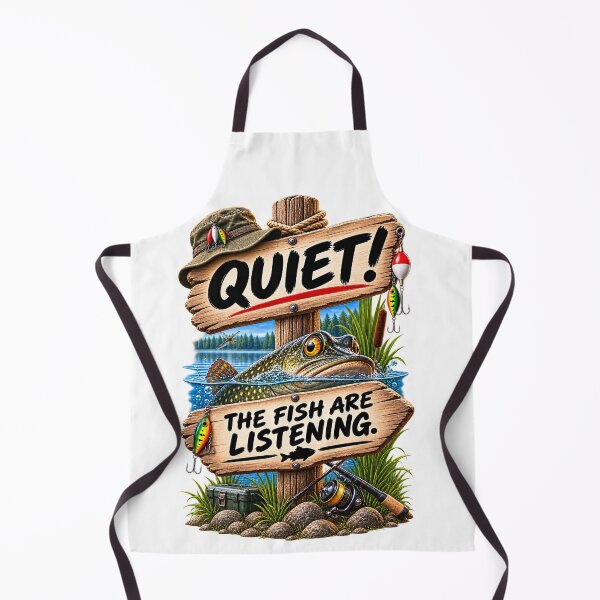 Item preview, Quiet! The Fish Are Listening - Funny Fishing designed and sold by Wild Ink Studio by Barbara.