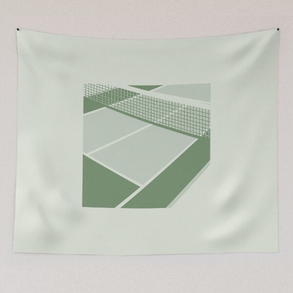 Item preview, Minimalist Pickleball or Tennis Court Sage Green Sports Art designed and sold by KiwiRider.