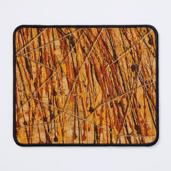 Item preview, Earthy String and Paint Drizzle Abstract Art designed and sold by THE SPLATTERED HAUS BY SAGE BANKS.