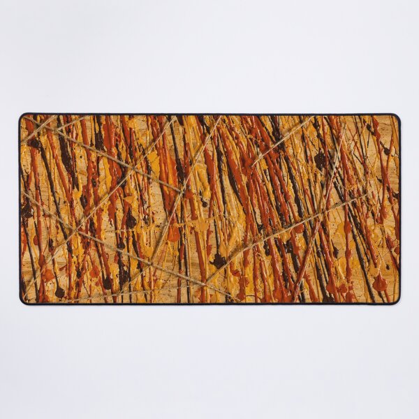 Item preview, Earthy String and Paint Drizzle Abstract Art designed and sold by THE SPLATTERED HAUS BY SAGE BANKS.