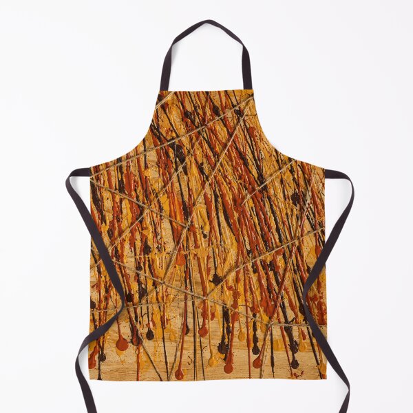 Item preview, Earthy String and Paint Drizzle Abstract Art designed and sold by THE SPLATTERED HAUS BY SAGE BANKS.