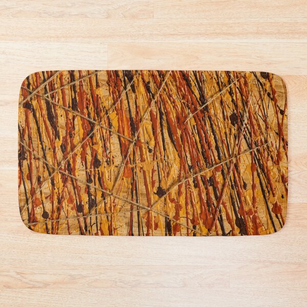 Item preview, Earthy String and Paint Drizzle Abstract Art designed and sold by THE SPLATTERED HAUS BY SAGE BANKS.