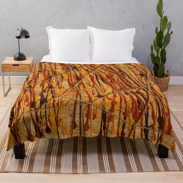 Item preview, Earthy String and Paint Drizzle Abstract Art designed and sold by THE SPLATTERED HAUS BY SAGE BANKS.