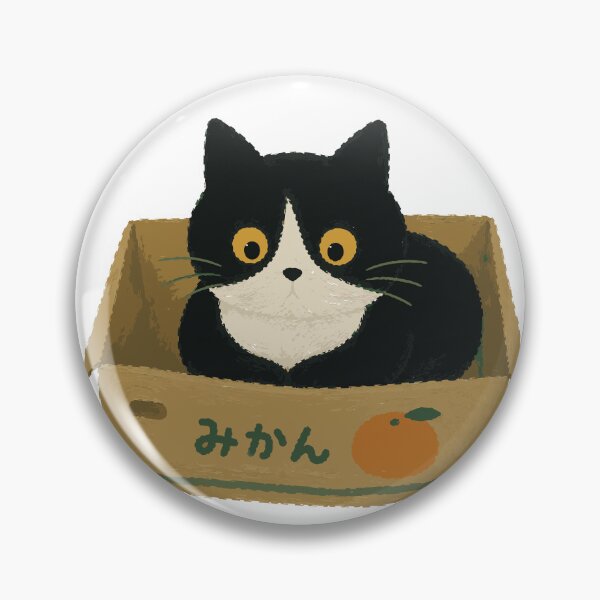 Item preview, Boxed Tuxedo Cat - Cat in Orange Crate Illustration designed and sold by medicalkinoko.