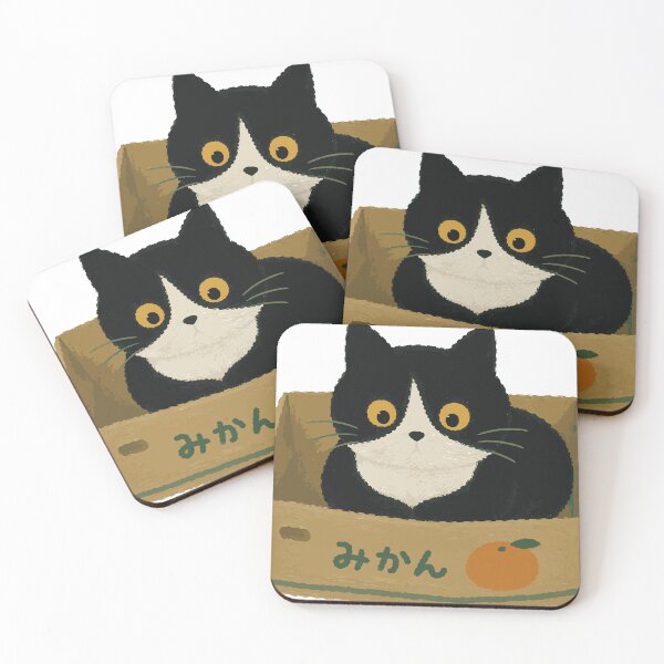 Item preview, Boxed Tuxedo Cat - Cat in Orange Crate Illustration designed and sold by medicalkinoko.