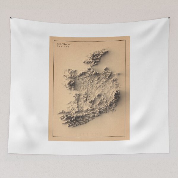 Item preview, Ireland Shaded Relief 3D Map digitally-rendered designed and sold by ThinkAboutMaps.