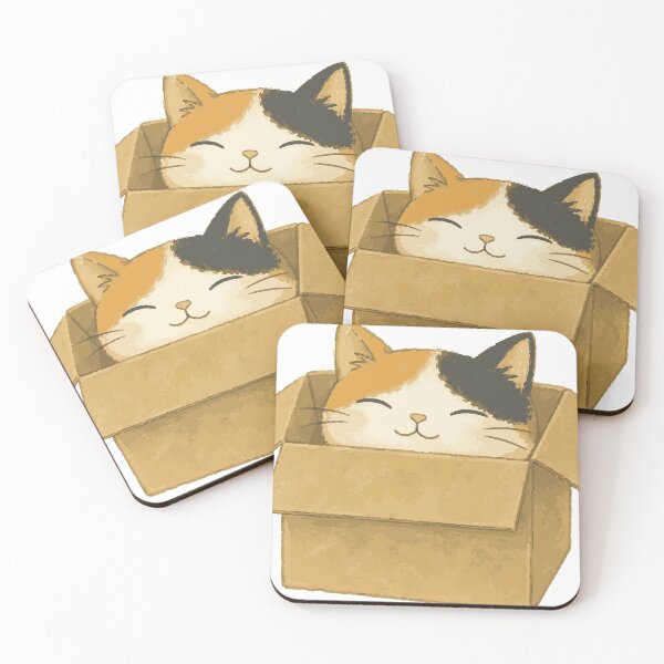 Item preview, Boxed Calico Cat - Cat Peeking from Cardboard Box Illustration designed and sold by medicalkinoko.
