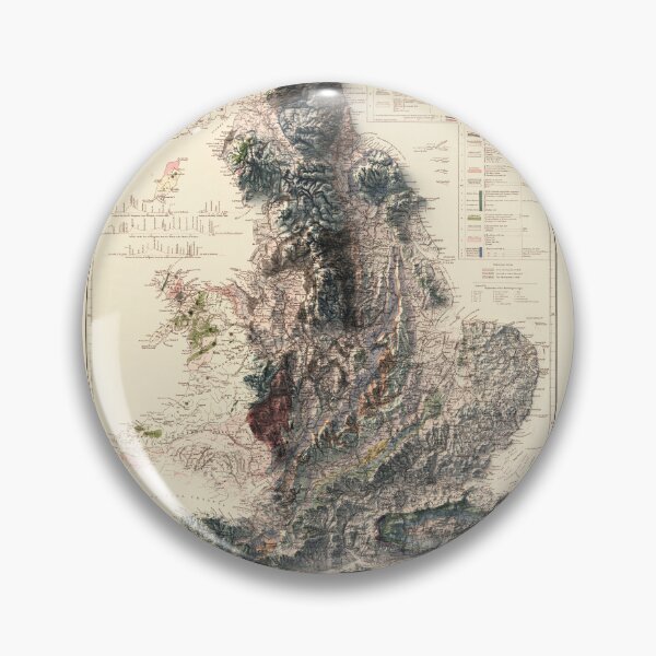 Item preview, 1842 England Shaded Relief Map 3D digitally rendered designed and sold by ThinkAboutMaps.