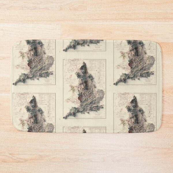 Item preview, 1842 England Shaded Relief Map 3D digitally rendered designed and sold by ThinkAboutMaps.