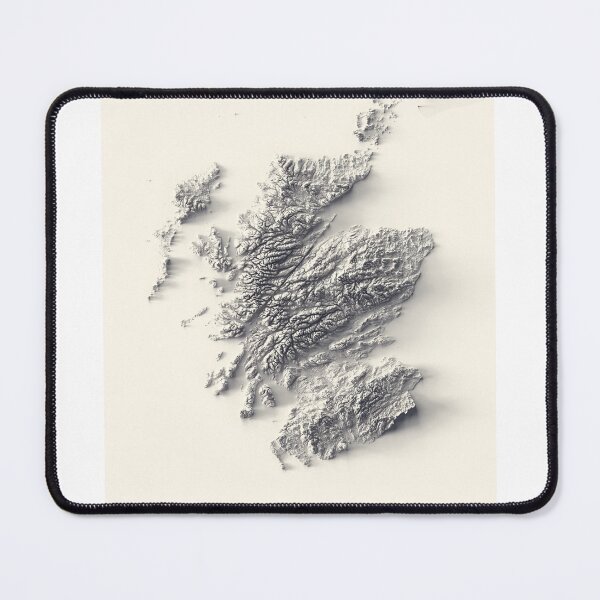 Item preview, Scotland Shaded Relief 3D Map digitally-rendered designed and sold by ThinkAboutMaps.