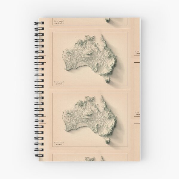Item preview, Australia Shaded Relief Map 3D digitally rendered designed and sold by ThinkAboutMaps.